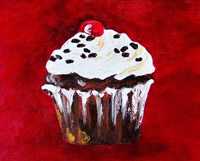 Chocolate Cupcake Original Painting