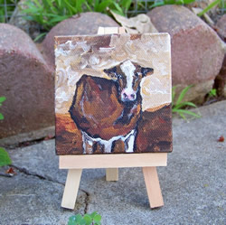 Brown Cow Original Acrylic Painting