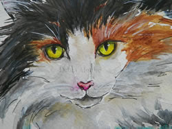 Calico Cat Original Oil Painting