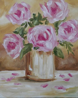 Fallen Roses Original Oil Painting