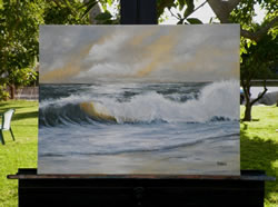 Golden Afternoon Sea Original Oil Painting