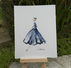 High Fashion Housewife Watercolor Painting