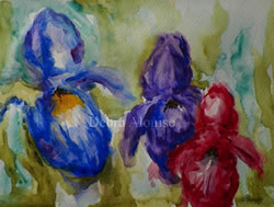Iris Botanical Watercolor Painting