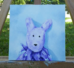 Purple Bunny Oil Painting