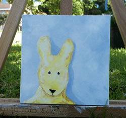 Yellow Bunny Oil Painting