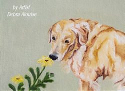 Listen to Your Dog Golden Retriever Original Oil Painting