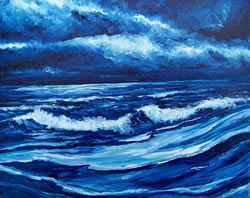 Moonlight Shore Original Oil Painting