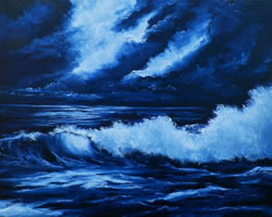 Moonlight Waves Original Oil Painting