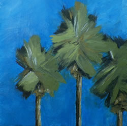 California Palm Trees Oil Painting