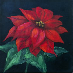 Poinsettia Oriignal Oil Painting