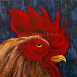 Rooster Original Oil Painting