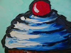 Chocolate Cupcake with Sprinkles Painting