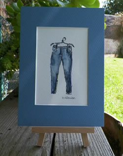 Skinny Jeans Watercolor Painting