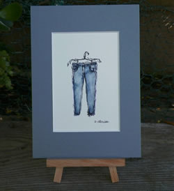 Skinny Jeans Watercolor Painting