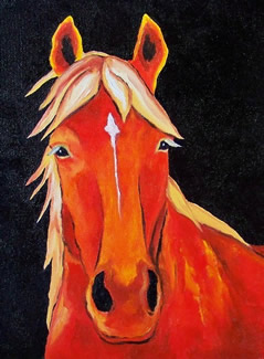 Standing Quiet Horse Original Oil Painting