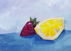 Strawberry and Lemon Oil Painting