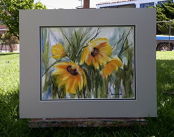 Botanical Sunflower Watercolor Painting