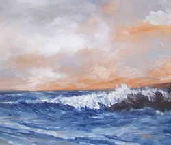 Sunset Seascape Original Oil Painting