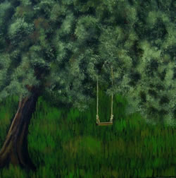 Tree Swing Acrylic Painting