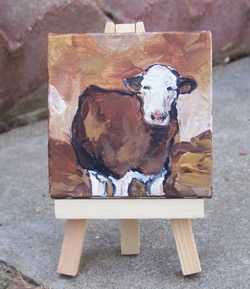 Brown Cow Original Acrylic Painting