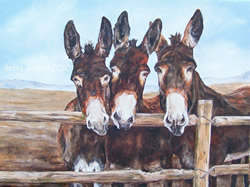 Family Portrait of Mules Original Painting