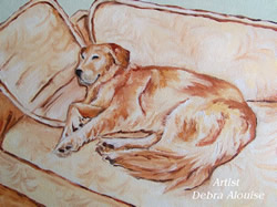 Dog Laying on Couch Original Painting