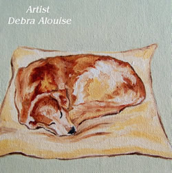 Dog Laying on Pillow Original Painting