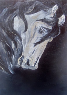 Grey Horse Oil Painting