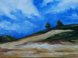 Hillside Landscape Original Oil Painting