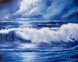 Moonlight Waves Original Oil Painting