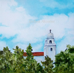 The Presidio Church Original Oil Painting