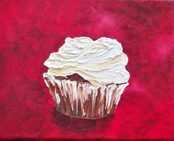 Red velvet cupcake art