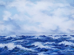 Stormy Sea Rough Waters Original Oil Painting