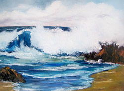 Seascape Waves Crashing Original Oil Painting