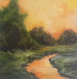 Sunset Landscape Original Oils Painting