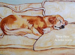 Dog Laying on Couch Original Painting