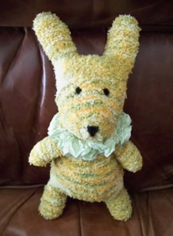 Yellow and green striped bunny