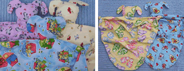 Closeup photos of the baby blankets