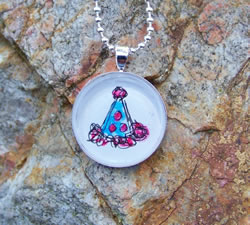 Party Hat Handpainted Necklace