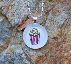 Popcorn Handpainted Necklace