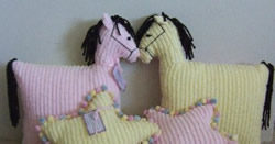 Closeup image of pony pillows